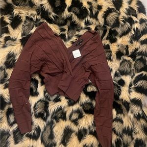 Cropped Fudge Brown Sweater
